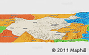 Shaded Relief Panoramic Map of Shambiko, political outside