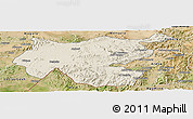 Shaded Relief Panoramic Map of Shambiko, satellite outside