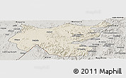 Shaded Relief Panoramic Map of Shambiko, semi-desaturated