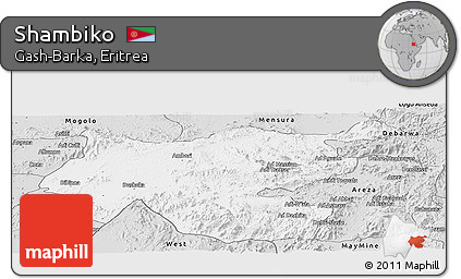 Silver Style Panoramic Map of Shambiko