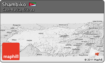 Silver Style Panoramic Map of Shambiko