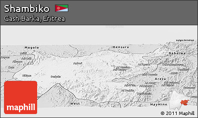 Silver Style Panoramic Map of Shambiko