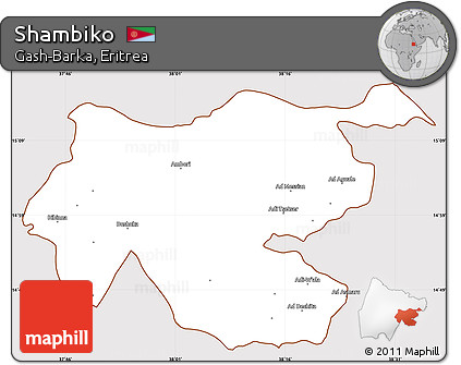 Classic Style Simple Map of Shambiko, cropped outside