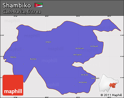 Political Simple Map of Shambiko, cropped outside