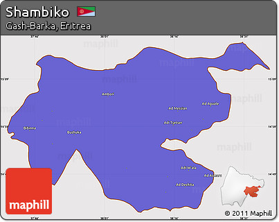 Political Simple Map of Shambiko, cropped outside