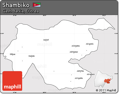 Silver Style Simple Map of Shambiko, cropped outside