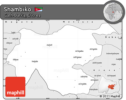 Silver Style Simple Map of Shambiko