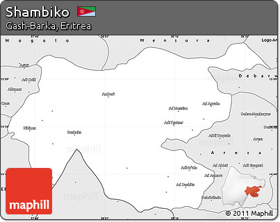 Silver Style Simple Map of Shambiko
