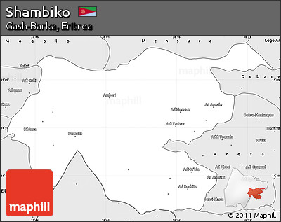 Silver Style Simple Map of Shambiko