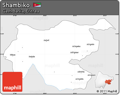 Silver Style Simple Map of Shambiko, single color outside