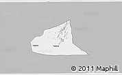 Gray 3D Map of Teseney, single color outside