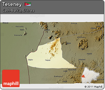 Physical 3D Map of Teseney, darken