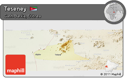 Physical Panoramic Map of Teseney, lighten