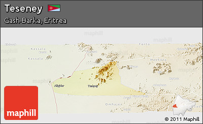 Physical Panoramic Map of Teseney, lighten