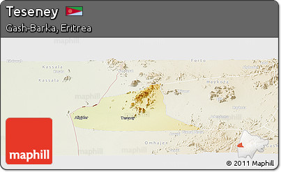 Physical Panoramic Map of Teseney, lighten