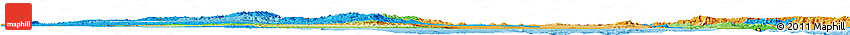 Physical Horizon Map of Eritrea, political outside, shaded relief sea