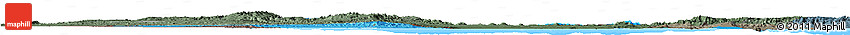 Political Shades Horizon Map of Eritrea, darken, semi-desaturated, land only