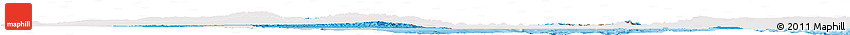 Political Shades Horizon Map of Eritrea, single color outside, shaded relief sea