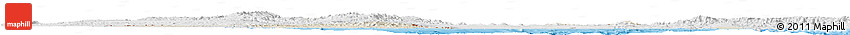 Shaded Relief Horizon Map of Eritrea, lighten, desaturated, land only