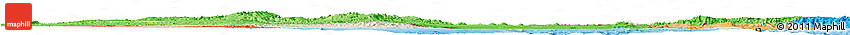 Shaded Relief Horizon Map of Eritrea, political shades outside, shaded relief sea