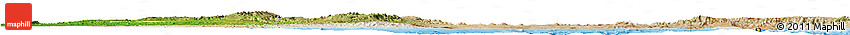 Shaded Relief Horizon Map of Eritrea, satellite outside, shaded relief sea
