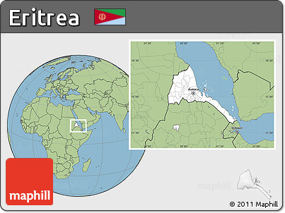 Blank Location Map of Eritrea, savanna style outside