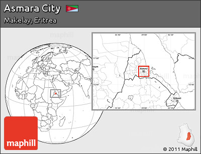 Blank Location Map of Asmara City