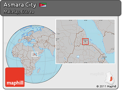 Gray Location Map of Asmara City