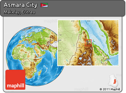 Physical Location Map of Asmara City