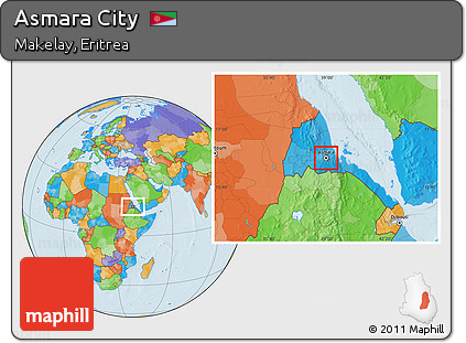 Political Location Map of Asmara City