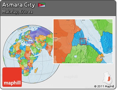 Political Location Map of Asmara City