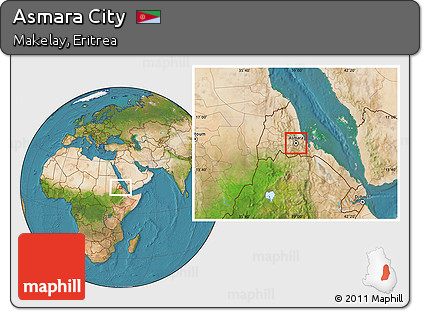 Satellite Location Map of Asmara City