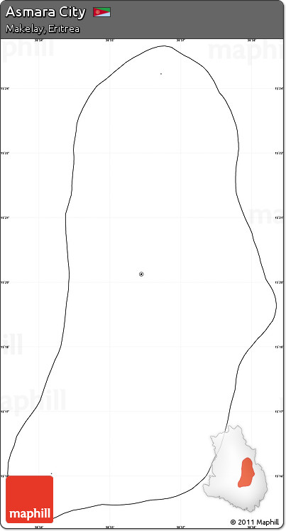 Blank Simple Map of Asmara City, cropped outside, no labels