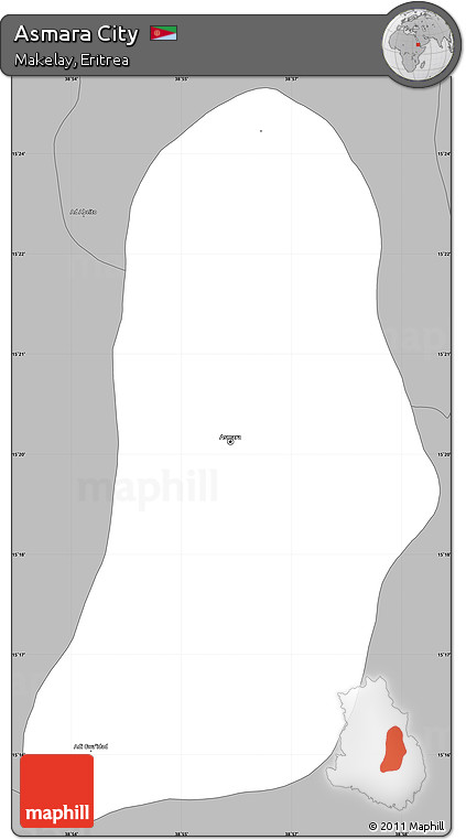 Gray Simple Map of Asmara City