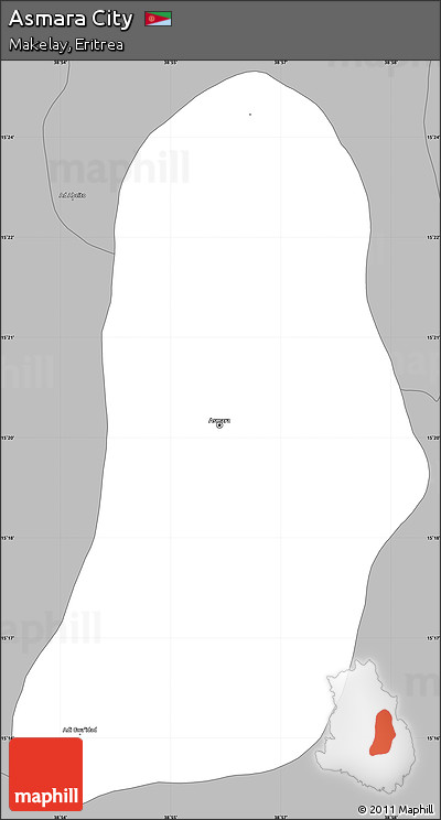 Gray Simple Map of Asmara City