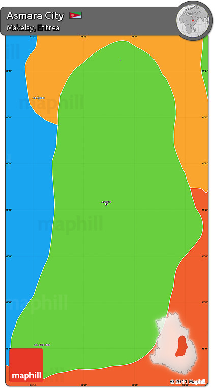 Political Simple Map of Asmara City