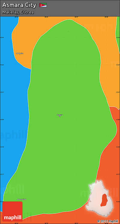 Political Simple Map of Asmara City
