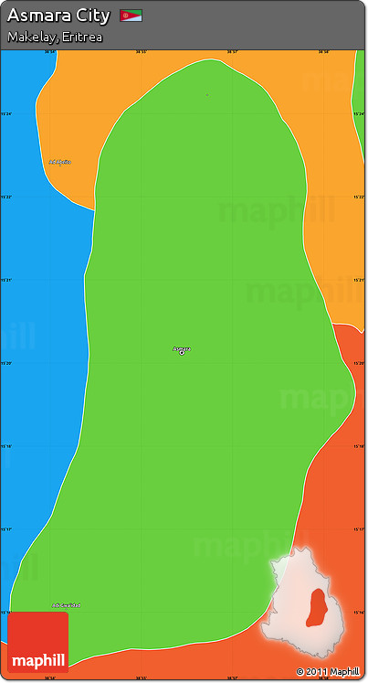 Political Simple Map of Asmara City