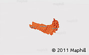 Political 3D Map of Ghala Nefhi, single color outside