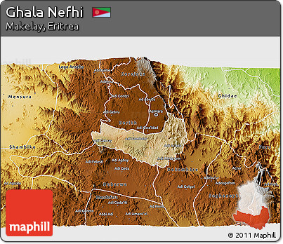 Satellite 3D Map of Ghala Nefhi, physical outside