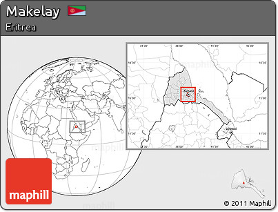 Blank Location Map of Makelay, highlighted country, within the entire country