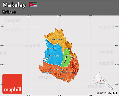 Political Map of Makelay, cropped outside