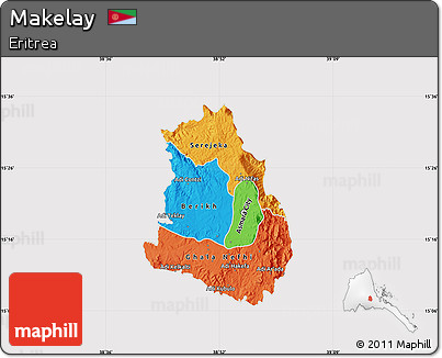 Political Map of Makelay, cropped outside