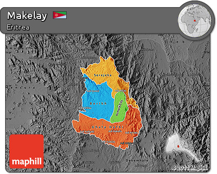 Political Map of Makelay, darken, desaturated