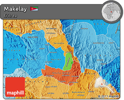 Political Map of Makelay, political shades outside