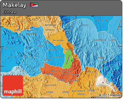 Political Map of Makelay, political shades outside