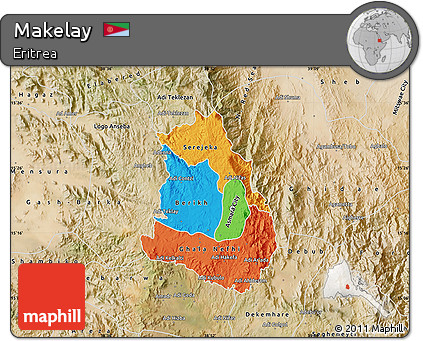 Political Map of Makelay, satellite outside