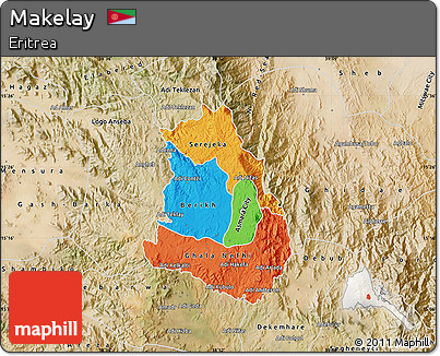 Political Map of Makelay, satellite outside