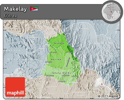 Political Shades Map of Makelay, lighten, semi-desaturated