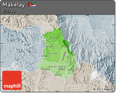 Political Shades Map of Makelay, lighten, semi-desaturated